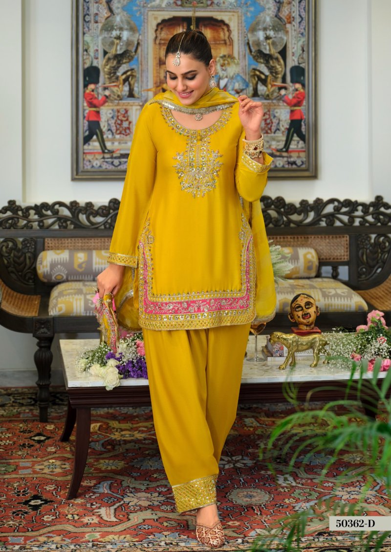 D 50362 D By Zaveri Chinon Beats Work Readymade Suits 